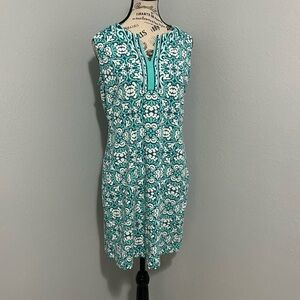 Coolibar Women's Oceanside Tank Dress UPF 50+ Size Medium Blue & White Pattern
